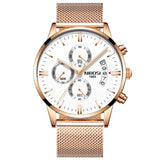 Rose Gold Color Men Watch Luxury Top Brand Men's Watch Fashion Dress New Military Quartz Wristwatch Hot Clock Male Sport NIBOSI