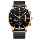 Rose Gold Color Men Watch Luxury Top Brand Men's Watch Fashion Dress New Military Quartz Wristwatch Hot Clock Male Sport NIBOSI