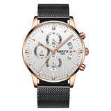 Rose Gold Color Men Watch Luxury Top Brand Men's Watch Fashion Dress New Military Quartz Wristwatch Hot Clock Male Sport NIBOSI