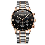 Rose Gold Color Men Watch Luxury Top Brand Men's Watch Fashion Dress New Military Quartz Wristwatch Hot Clock Male Sport NIBOSI