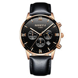 Rose Gold Color Men Watch Luxury Top Brand Men's Watch Fashion Dress New Military Quartz Wristwatch Hot Clock Male Sport NIBOSI