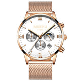Rose Gold Color Men Watch Luxury Top Brand Men's Watch Fashion Dress New Military Quartz Wristwatch Hot Clock Male Sport NIBOSI
