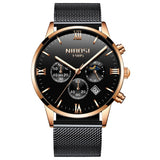 Rose Gold Color Men Watch Luxury Top Brand Men's Watch Fashion Dress New Military Quartz Wristwatch Hot Clock Male Sport NIBOSI