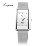Women Bracelet Watch Silver Square Luxury Crystal Alloy WristWatches Lvpai Brand Women Fashion Men Watch Quartz Dropshiping