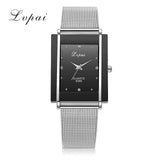 Women Bracelet Watch Silver Square Luxury Crystal Alloy WristWatches Lvpai Brand Women Fashion Men Watch Quartz Dropshiping