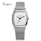 Women Bracelet Watch Silver Square Luxury Crystal Alloy WristWatches Lvpai Brand Women Fashion Men Watch Quartz Dropshiping