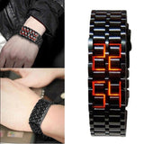 Lava Iron Samurai Men's Watch Luxury Stainless Steel Band LED Watches Men Sports Electronic Watch Led Digital Watch reloj hombre