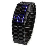 Lava Iron Samurai Men's Watch Luxury Stainless Steel Band LED Watches Men Sports Electronic Watch Led Digital Watch reloj hombre