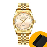 CHENXI Men Gold Watch Male Stainless Steel Quartz Golden men's Wristwatches for Man Top Brand Luxury Quartz-Watches Gift Clock