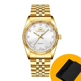 CHENXI Men Gold Watch Male Stainless Steel Quartz Golden men's Wristwatches for Man Top Brand Luxury Quartz-Watches Gift Clock