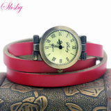 shsby fashion hot-selling women's long Genuine leather female watch ROMA vintage bronze watch women dress watches