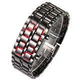 Lava Iron Samurai Men's Watch Luxury Stainless Steel Band LED Watches Men Sports Electronic Watch Led Digital Watch reloj hombre