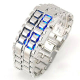 Lava Iron Samurai Men's Watch Luxury Stainless Steel Band LED Watches Men Sports Electronic Watch Led Digital Watch reloj hombre