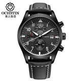 OCHSTIN Watch Men Business Chronograph Luminous Waterproof Wristwatch Mens Luxury Brand Leather Quartz Sport Relogio Masculino