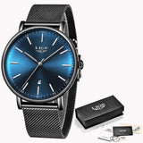2019 Women's Watch LIGE Top Brand Luxury Women Fashion Casual All Steel Ultra-Thin Mesh Belt Quartz Clock Relogio Feminino+Box