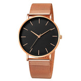 Montre Femme Modern Women's Watch Black Quartz Watch Women Mesh Stainless Steel Bracelet Casual Wrist Watch for Woman reloj muje