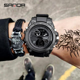 2019 new SANDA men's watch top brand luxury military sports watch men's waterproof S Shock digital watch relogio masculino