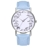 Hot Fashion Women's Watch Casual Temperament Leather Belt Analog Quartz Wristwatches Cat Print Watch Girl Watch Gift Clcok #A